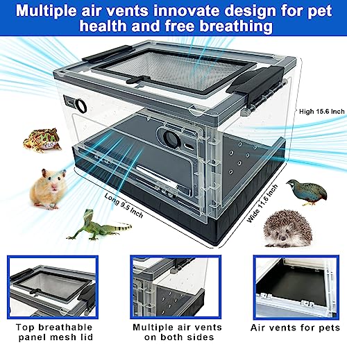 Hamster breeding House Reptile breeding Cages with Wheels (Small Size) - size: 15.6"L x 11.6"W x 9.5"H