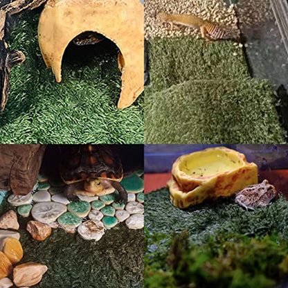 kathson 2 PCS Reptile Carpet Mat Terrarium Bedding Substrate Liner Mat Imitation Rainforest Crawler Mats for Snakes Bearded Dragon Gecko Chameleon Turtles Iguana（23.62 X 15.74 in） - color: 2PCS（XL）：23.62 X 15.74 in