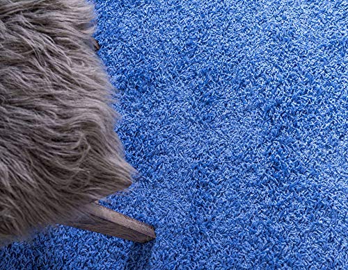 Unique Loom Solid Shag Collection Area Rug (2' 2" x 3' 1" Rectangle, Periwinkle Blue) - color: Periwinkle Blue, size: 2'2" x 3'1" (Rectangular)