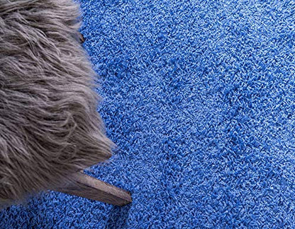 Unique Loom Solid Shag Collection Area Rug (2' 2" x 3' 1" Rectangle, Periwinkle Blue) - color: Periwinkle Blue, size: 2'2" x 3'1" (Rectangular)