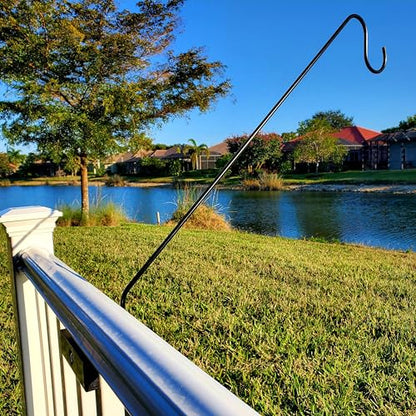 Premium - One Piece Pole 32" Extension Kit Ideal for Bird Feeders, Lighter Flower Baskets, Chimes, etc. for Vertical Spindled Deck Railings Our Original Longer Extension Hook - size: (1) 32" Extension