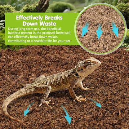 VCEPJH Reptile Soil Substrate Burrowing Tortoise Bedding for Habitat Bearded Dragon Enclosure Topsoil Terrarium Substrate for Snake Tarantula Gecko Lizard Spidey Frog Hermit Crab (3 L)