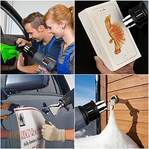 SEEKONE Heat Gun 1800W 122℉-1202℉ Variable Temp for Crafts, Removing Paint | Fast Heating 122℉-1202℉, Dual Airflow, Overheat Protection, 4 Nozzles for Shrink Tubing, Paint Removal and 3D Printing
