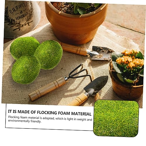 jojofuny 13pcs Artificial Stone Decoration Faux Balls for Decoration Fake Moss Sphagnum Terrarium Preserved Home Accessories Ornament Fairy Garden Decor Moss Stone Green Foam