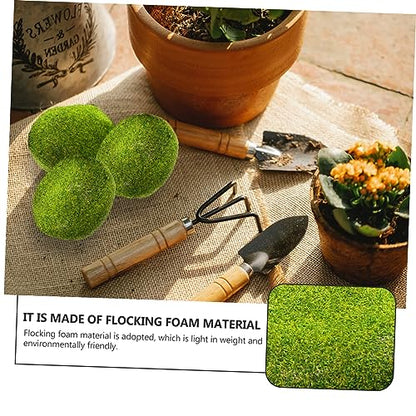 jojofuny 13pcs Artificial Stone Decoration Faux Balls for Decoration Fake Moss Sphagnum Terrarium Preserved Home Accessories Ornament Fairy Garden Decor Moss Stone Green Foam