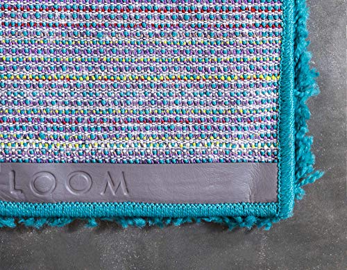 Unique Loom Solid Shag Collection Area Rug (2' 2" x 3' 1" Rectangle, Deep Aqua Blue) - color: Deep Aqua Blue, size: 2'2" x 3'1" (Rectangular)