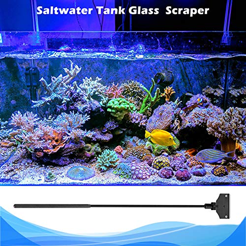 Pronetcus Aquarium Algae Scraper,Aquarium Glass Cleaner,Fish Tank Cleaner, Aquarium Scraper with 10 Blades. - size: 21.65 Inch