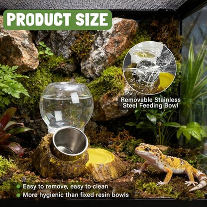 Reptile Water Dish Reptile Drinking Feeding Dish | Snake Food and Water Bowl for Turtle Tortoise Bearded Dragon Snake Lizard Chameleon Leopard Gecko Terrarium Enclosure