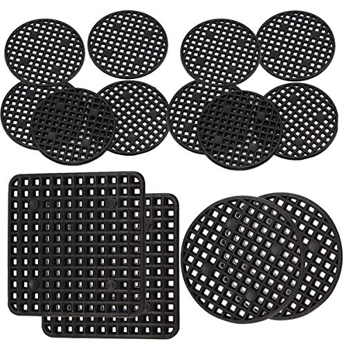 100Pcs Plant Pot Mesh Pads for Drainage Holes Round Square 3 Sizes Reusable | 50pcs 1.8in, 30pcs 2.16in, 20pcs 2.9in. Breathable, durable. Stop soil loss. For bonsai, pots.