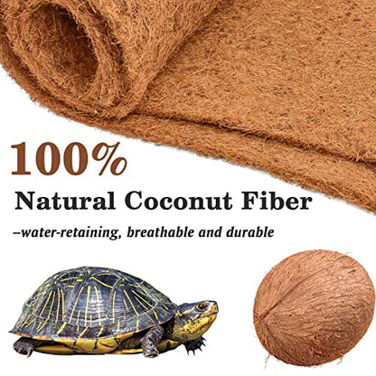 3 Rolls Reptile Carpet 16x36 Inch Coconut Fiber Mat for Tank Bedding | Natural Coconut Fiber Reptile Carpet Liner Flooring, Absorbent & Reusable For Bearded Dragons, Tortoises, Lizards & Geckos - size: 3 Pcs (16X36in)