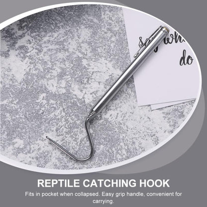 2pcs Telescoping Snake Catcher Tool Extendable Reptile Hook Comfortable Grip for Handling for Reptile Control Wild Catching Portable Design,27.95inch