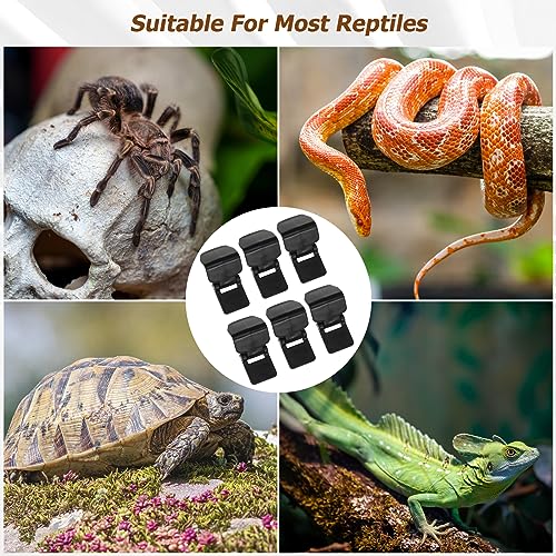 Terrarium Lock Aquarium Lid Clips, 6pcs Turtle Feeding Box Lock Buckle -Escape Reptile Terrarium Clips for Tanks Living Box Buckle 4.7 * 2.9cm/1.85 * 1.14inch