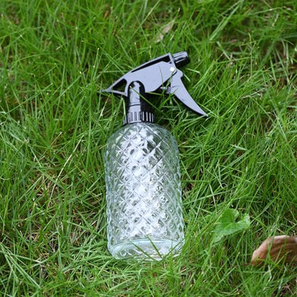 Glass Handheld Spray Bottle - 12oz Refillable Bottle ，Adjustable Nozzle Watering Can for Garden Plants Cleaning Solutions (Clear) - color: Clear