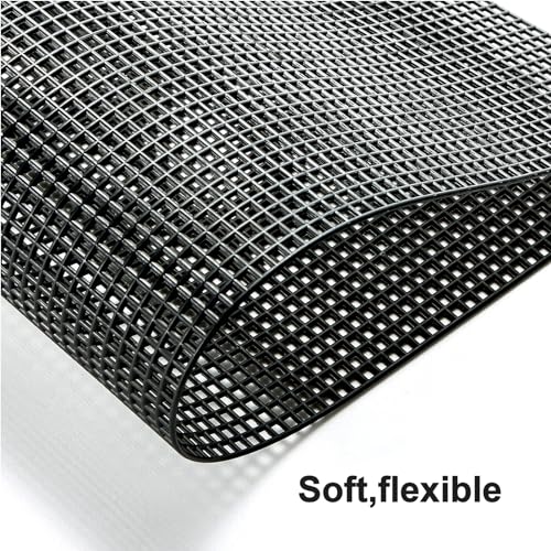 Caydo 4 Pieces 7 Count Black Plastic Mesh Canvas Sheets for Embroidery, Acrylic Yarn Crafting, Knit Crochet Projects and Make Aquarium Dividers (10.5 x 13.5 Inch)