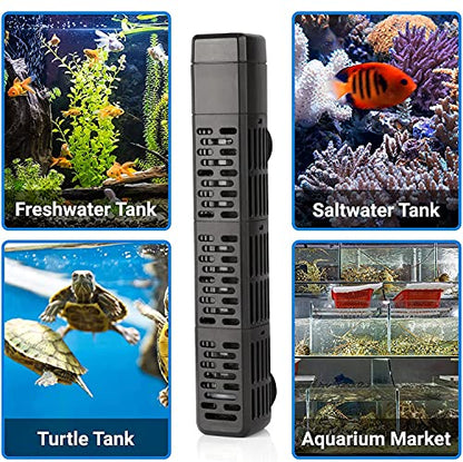 HiTauing Aquarium Heater, 50W/100W/200W/300W/500W Submersible Fish Tank Heater with Over-Temperature Protection and Automatic Power-Off When Leaving Water for Saltwater and Freshwater - size: 200W