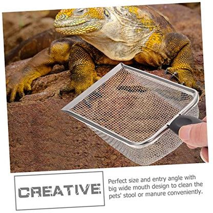 2Pcs Reptile Litter Scoop Fine Mesh Shovel for Easy Cleanup of Tortoise Lizard Gecko Waste Terrariums and Aquariums Durable and Comfortable Handle