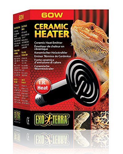 Exo Terra's Ceramic Heater - 60 W Lamp Pack for Reptile Heat, Ceramic Emitter with 150-Watt Ceramic Heat Emitter, Compatible with Exo Terra Light and Thermostat - size: 60 Watts