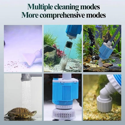SakerPlus Electric Aquarium Gravel Cleaner with Filter, Upgraded 6-in-1 Automatic Water Changer & Sand Washer, 2000L/H Adjustable Flow for Freshwater & Saltwater Fish Tank Cleaning
