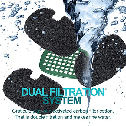 Automatic Reptile Water Fountain - Ideal for Lizards Snakes Geckos Tortoises and Bearded Dragons - Waterless Auto Shut-Off & Indicator Light Reminder with 3 Carbon Pads(27oz)
