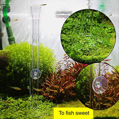 Shrimp Feeding Tube and Dish,Clear Crystal Glass Shrimp Feeder Tube Tray for Fish Tank Aquarium Shrimp - size: 13.7" + 1 Tray