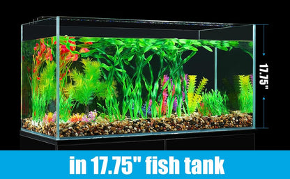 AQUANEAT Fish Tank Artificial Plants, Aquarium Plastic Seaweed Decorations, 23.5Inch Tall Fake Green Accessories, 10 Packs - size: 23.5inch