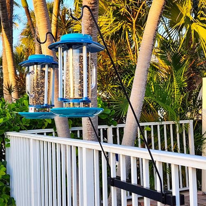 Long Hook Kits Ideal for Bird Feeders, Lighter Flower Baskets, Chimes, etc. for Vertical Spindled Deck Railings Only ((2) 34" on a 24" Mount) - size: (2) 34" on a 24" Mount