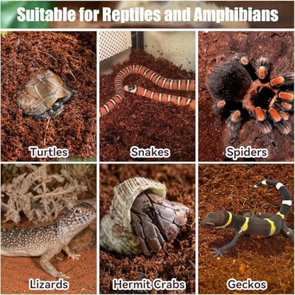 Coir Substrate for Reptile Natural Moisturizing Husk Bedding | Coirfiber Substrate Coir Husk Reptile Tortoise Snakes Hermit Crabs Burrowing Animals Natural Habitat Accessories Bedding