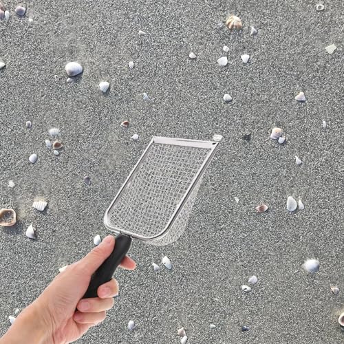 Beach Shell Shovel 10.43 Inch Lightweight Fine Mesh Sand Scoop for Reptile Substrate Cleaning Outdoor Beach and Garden Use