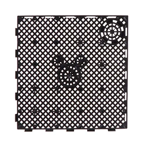 POPETPOP Black Aquarium Divider Trays Fish Tank Bottom Plate Grid Isolate Board Divider- Aquarium Divider Tray PVC Splicing Clapboard Bottom (Black) PVC Splicing Aquarium Accessory - size: 10pcs