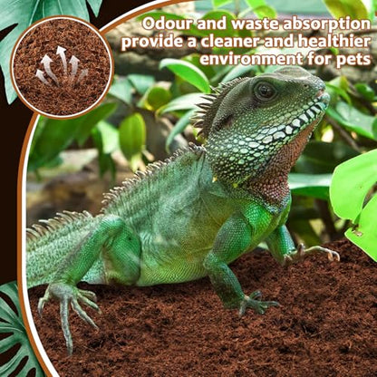 Riare 8 Pack Natural Coconut Fiber Substrate, Coco Coir Reptile Substrate | Coconut Husk Reptile Bedding for Tortoises, Snakes, Geckos, Bearded Dragons & Hermit Crabs, Enclosures & Terrarium Setups - color: 8 pack