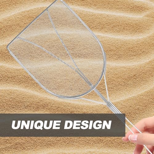 IMIKEYA Stainless Steel Reptile Sand Shovel with Wire Mesh Filter, Easy to Clean Sand Sifter Scoop for Cleaning Reptile's Box, Sturdy Silver Terrarium Cleaning Tool