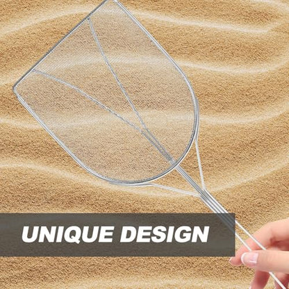 IMIKEYA Stainless Steel Reptile Sand Shovel with Wire Mesh Filter, Easy to Clean Sand Sifter Scoop for Cleaning Reptile's Box, Sturdy Silver Terrarium Cleaning Tool