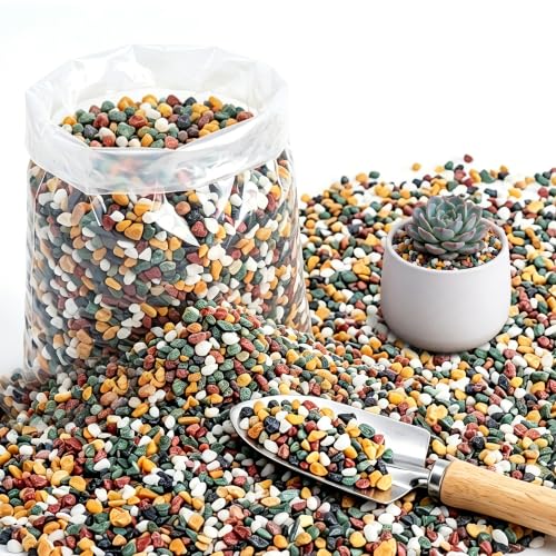 CJGQ 45lb Aquarium Gravel for Plants, 1/4Inch Fish Tank Gravel for Succulent Cactus and Bonsai, Decorative River Rocks Pebbles for Gardening, Flower Pots, Landscaping,Terrarium - color: Mixed Pebble, size: 45lb