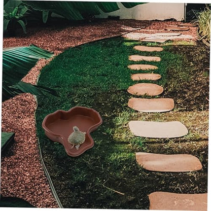 Turtle Habitat Soaking Tub Large Tortoise Pool for Reptiles Water Dish Feeding Basin for Aquatic Frogs and Terrarium Decor Comfortable Bathing Experience for Turtles