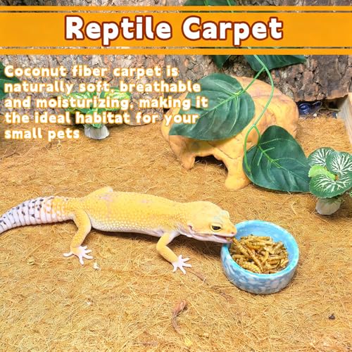 Hamiledyi 78.7x11.8in Reptile Carpet Coconut Fiber Substrate Large Snake Bedding Coco Liner Roll Mat for Bearded Dragon Tortoise Lizard Habitat Pad Garden Decoration - size: 11.8x78.7inch