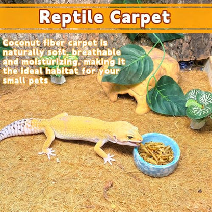 Hamiledyi 78.7x11.8in Reptile Carpet Coconut Fiber Substrate Large Snake Bedding Coco Liner Roll Mat for Bearded Dragon Tortoise Lizard Habitat Pad Garden Decoration - size: 11.8x78.7inch