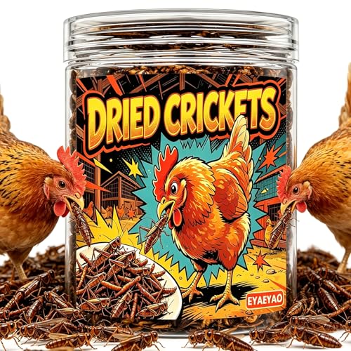 Natural Dried Crickets, Food for Bearded Dragons, Wild Birds, Chicken, Fish, Reptiles & Small Pets (4 oz Resealable Can), High Protein Natural Pet Treats