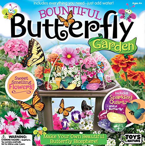 Toys by Nature Biosphere Terrarium Starter Kit, Complete Supplies Included to Grow Your Own Enchanting Garden and Indoor Plants! (Bountiful Butterfly Garden) - style: Bountiful Butterfly Garden