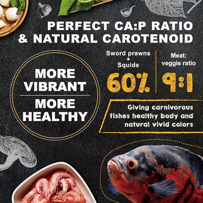 Ultra Fresh Cichlid Sinking Fish Food, Wild Sword Prawns, All Natural Ingredients, Carnivore Pellets for Large Cichlid and Tropical Fish, Royal Cichlid Premium Pellet 4.58 oz - size: 4.58 Ounce (Pack of 1)