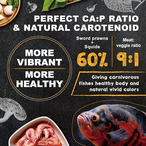 Royal Cichlid Premium Sinking Fish Food, Wild Sword Prawns, All Natural Ingredients, Carnivore Pellets for Large Tropical Fish, 16 oz - size: 1 Pound (Pack of 1)