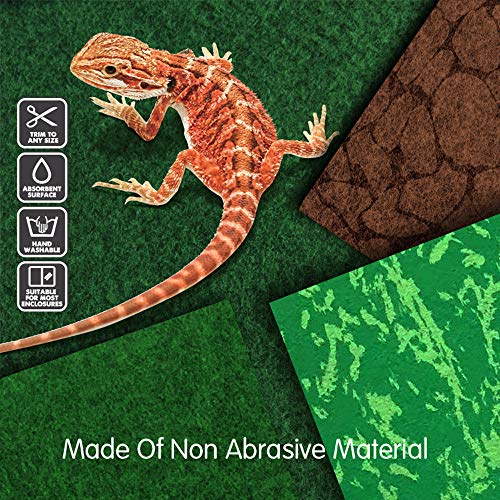 Reptile Carpet 40 Gallon 2 Pack for Bearded Dragon Tank Accessories,Enclosure Terrarium Liner Bedding Mat for Lizard,Gecko,Snake,Chameleons,Tortoise with Tweezers Feeding Tong(36 * 18in) - size: new（36inx18in）