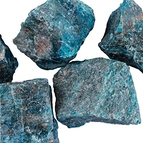 SUNYIK 1LB Natural Raw Blue Apatite Stones Rock for Tumbling Cabbing | Irregular Healing Crystal Rock Stones for Aquarium, Terrarium Fish Tank, Fountain Rocks, Jewelry Making, Rock Collections - color: Blue Apatite(0.7"-1.5")