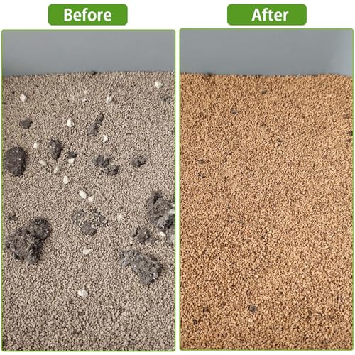 2Pcs Metal Litter Scooper Stainless Steel Metal Cat Litter Poop Scoop with 2.0mm & 3.8mm Mesh,Litter Cleaner Sifter for Cat,Dog,Kitty,Rabbit,Hamster, Reptile