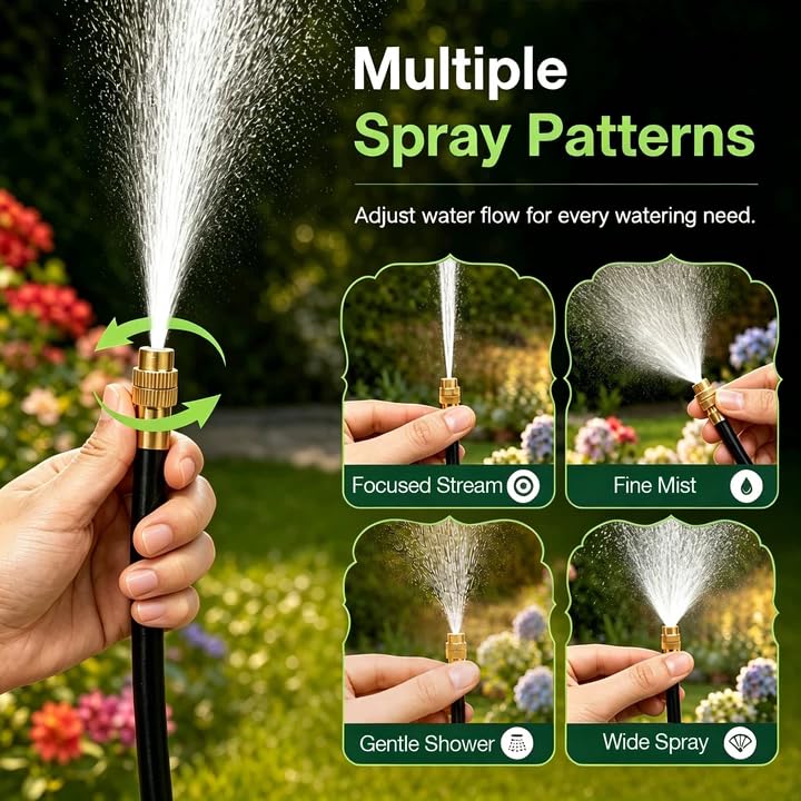 Pro-Series Drip Irrigation System, 200FT 1/4" Garden Watering System with 32pcs 360° Bendable Copper Nozzles, Leak-Free Quick-Connect Misting Sprinkler Kit for Patio, Raised Beds, Yard, Greenhouse - size: 200FT