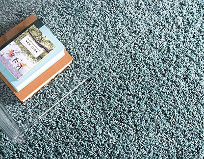 Unique Loom Solid Shag Collection Area Rug (2' 2" x 3' 1" Rectangle, Light Slate Blue) - color: Light Slate Blue, size: 2'2" x 3'1" (Rectangular)