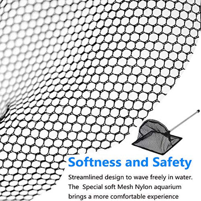 Aquarium Fish Net, 5 Inch Fine Mesh Fish Tank with Extendable 9-24 inch Long Handle - size: 5 inch