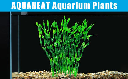 AQUANEAT Fish Tank Artificial Plants, Aquarium Plastic Seaweed Decorations, 23.5Inch Tall Fake Green Accessories, 10 Packs - size: 23.5inch
