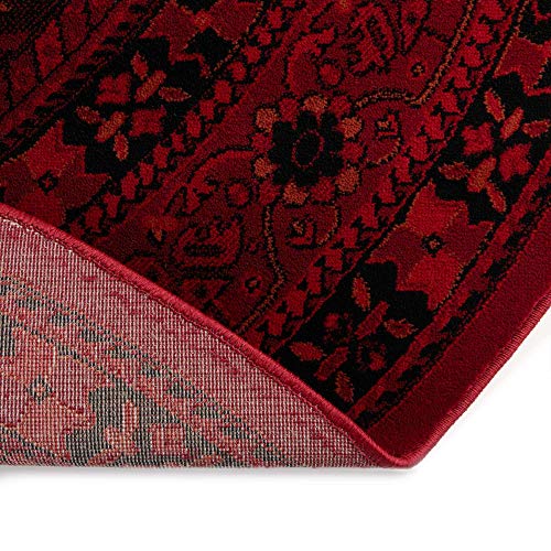Unique Loom Tekke Collection Area Rug - Sheibani (3' 3" Round, Red/ Black) - size: 3'1" (Round)