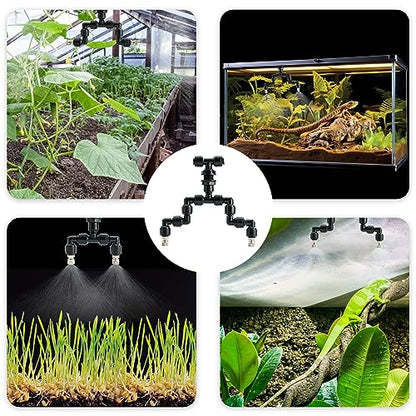 1/4" Reptile Mister Nozzle, Adjustable Spray for Terrarium Fogger | Adjustable reptile misting nozzles. Compatible with most misting systems for terrarium, vivarium & rainforest tanks - size: Dual Head
