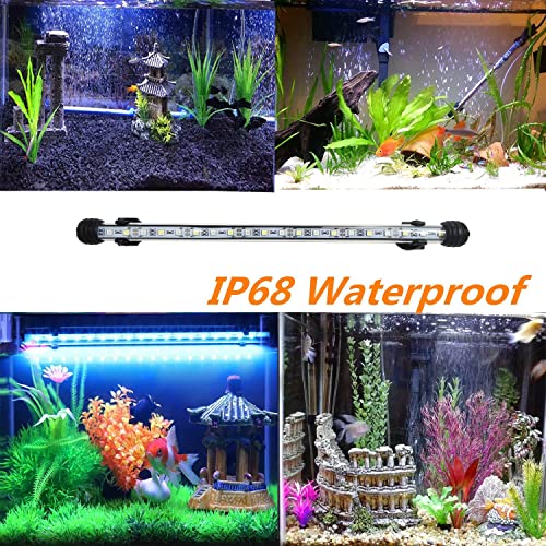 LED Aquarium Light, 2 Pack 15 inches Fish Tank Light RGB Color Underwater Light Submersible Crystal Glass Lights, 42 LED Beads, Brightness Adjustable Memory Function, LED Light bar Stick - size: 2 Pack 15Inch